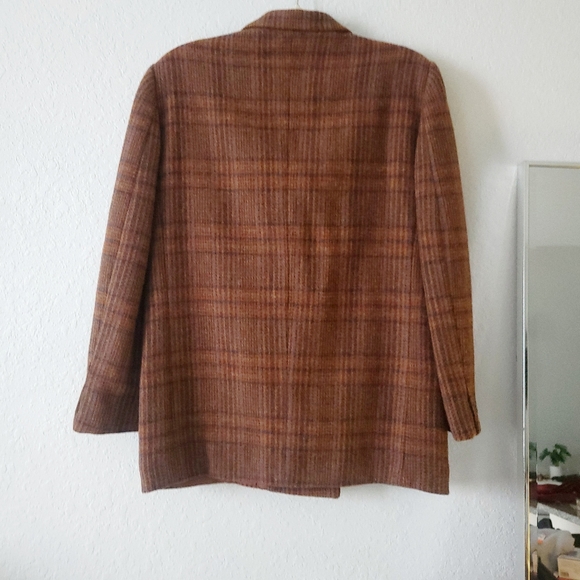 Luisa Firenze Via Roma Brown Tweed Double Breasted Woman’s Oversized Blazer - Picture 3 of 13